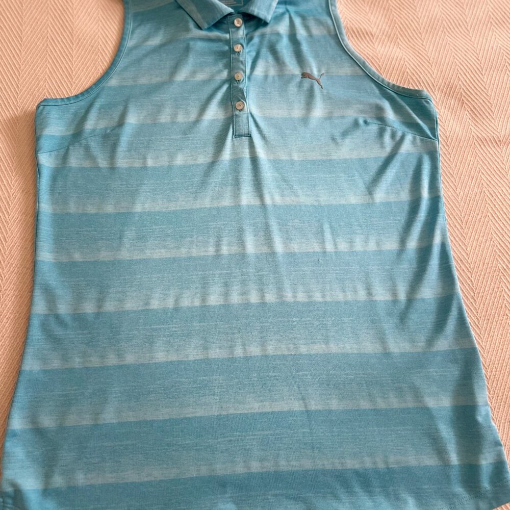 Puma Racer Back Women's Golf Shirt - Large - by Light Blue